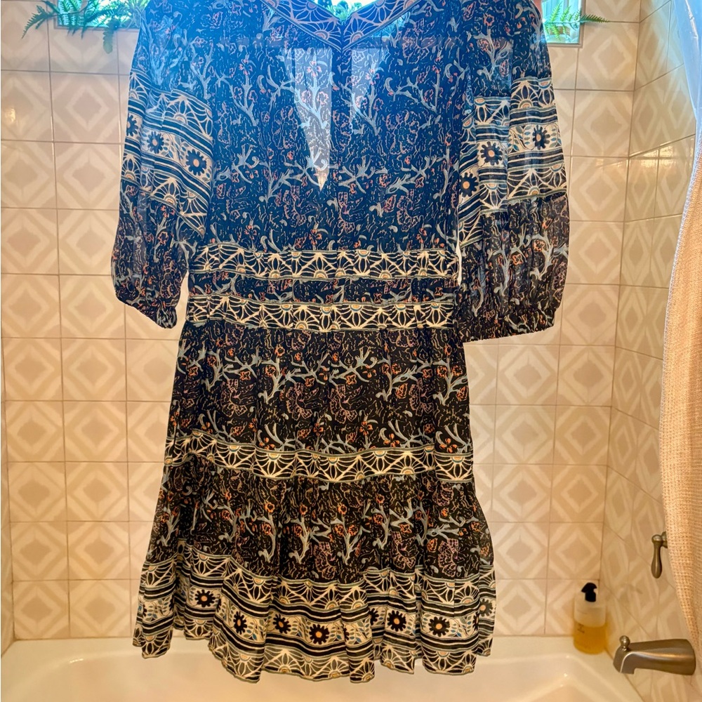 Sea Navy 3/4 Sleeve Dress